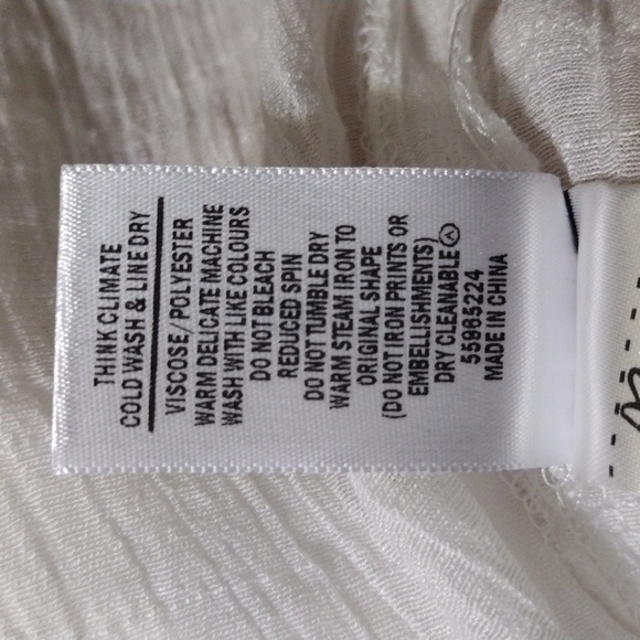 Women’s White Gauze Long Sleeve Blouse Floral Embroidered Boho Peasant Top Sz 6 - Picture 13 of 13